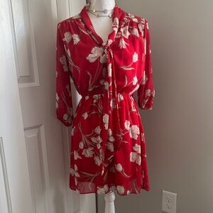 Soprano Red Floral Mini Dress